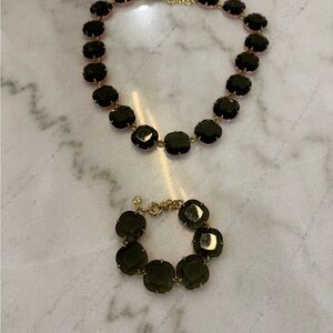 J. Crew Green and Pink Necklace Set